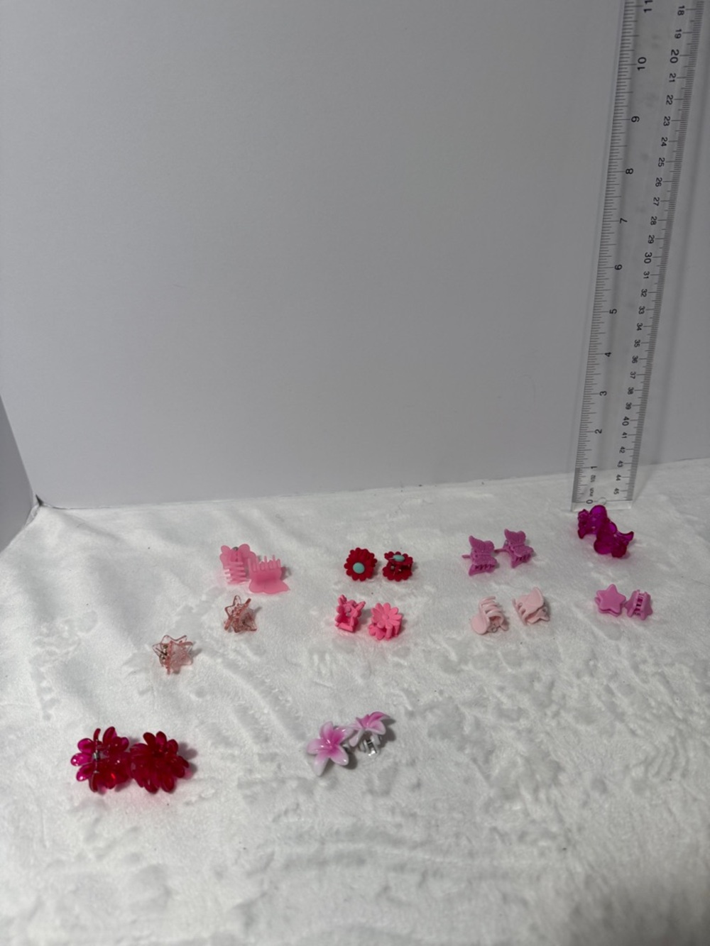Mini hair clips pink lot of 10 hair claw clips mini flowers butterfly and stars